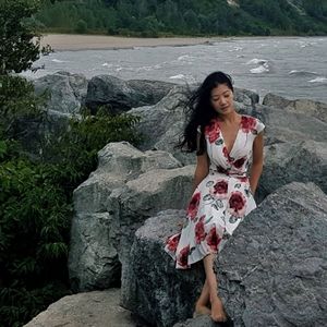100% silk Maple Aroma floral dress